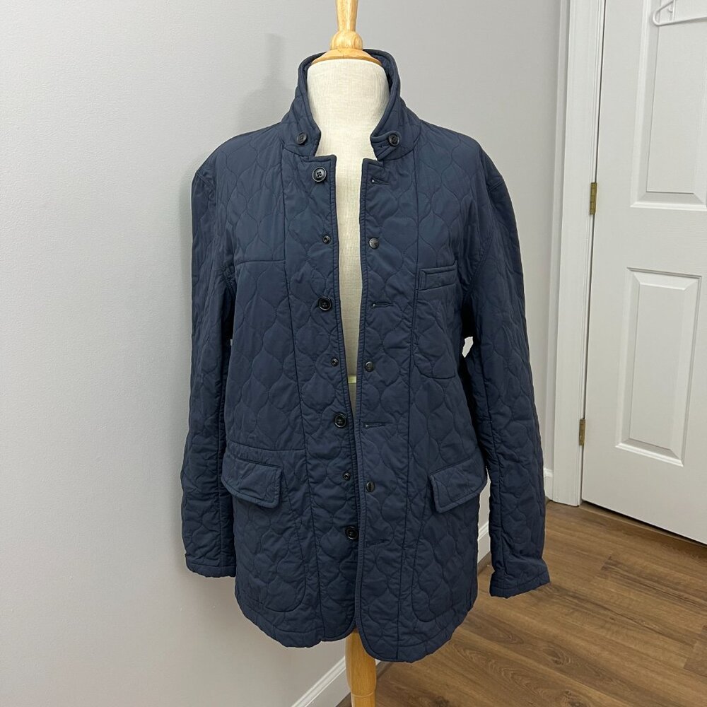 RELWEN Quilted Trap Blazer in Navy Sz L